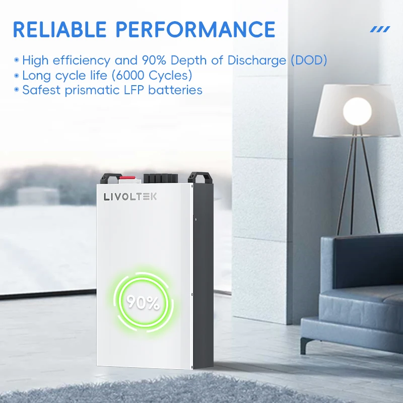 LIVOLTEK 5kwh Lifopo4 Lithium Batteries Best Price 51.2V 100Ah 200Ah 5kw Lithium Battery for Solar System Home Use