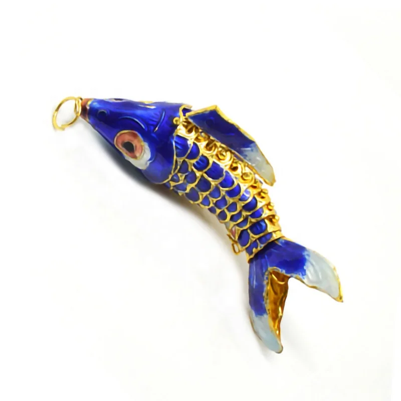 Factory direct sell colorful 75mm cloisonne carp fish charms for diy jewelry making