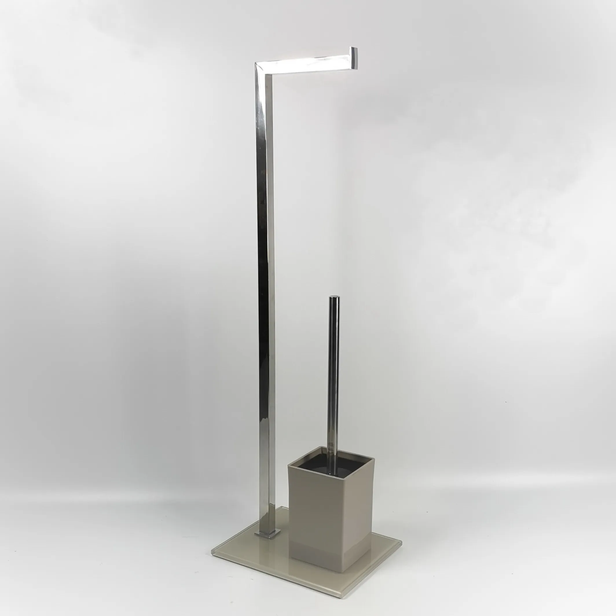 Good quality decorative bath set toilet brush holder and paper holder with glass base