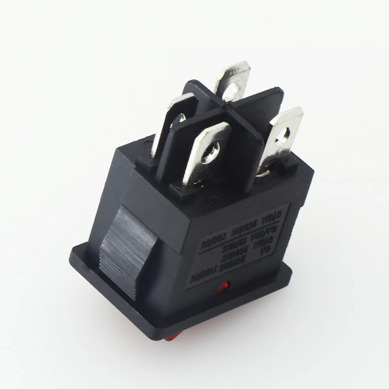 KCD1-104N ВКЛ-ВЫКЛ 4 штыря Кулисные переключатель 21*15 DPDT с подсветкой желобковый выключатель