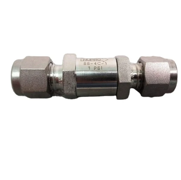 New Swagelok Stainless Steel Poppet Check Valve,Part #: SS-4C-1/3  Fixed Pressure, 1/4 in.