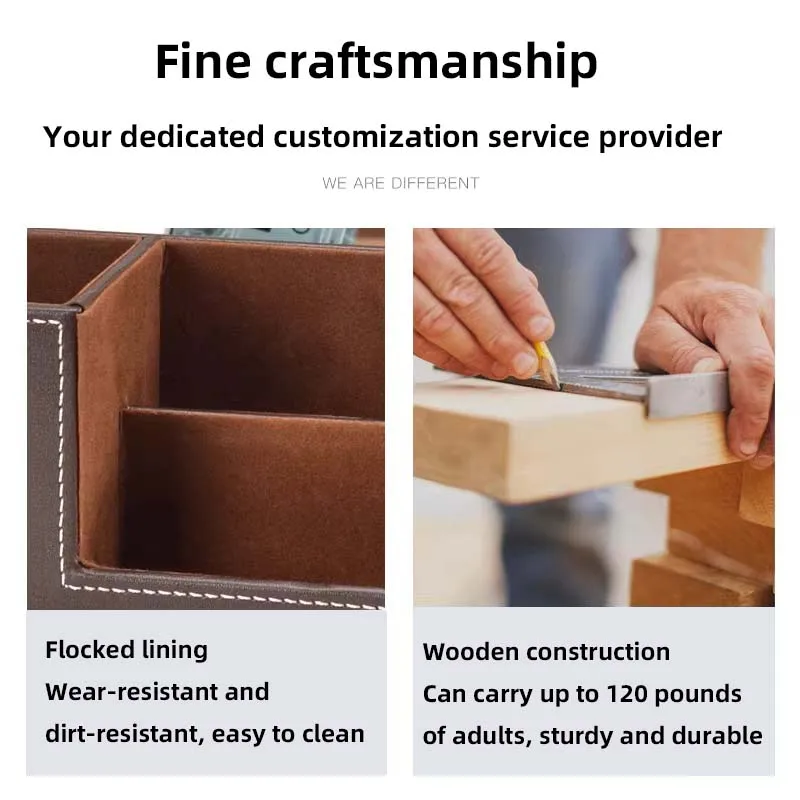 Hot Sale Christmas Gifts Double Holder Leather Multi-function Desk Stationery Organizer Pen Pencil Holder