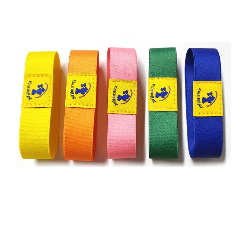 Custom Logo Full Color Print Polyester Bracelet Fashion Party Rubber Sport Elastic Wristband