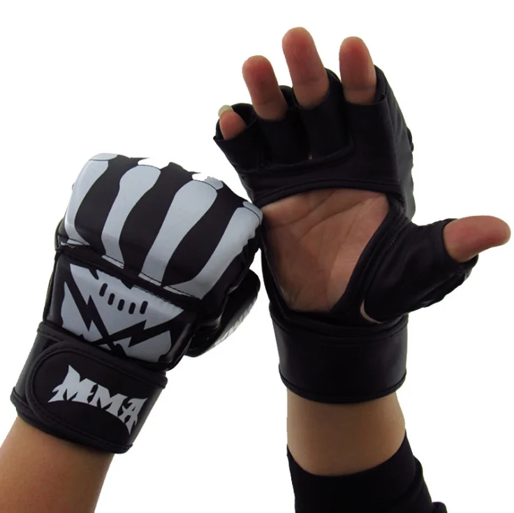  Оптовая продажа Боксерские перчатки для тренировок по фитнесу MMA из искусственной кожи с индивидуальным логотипом низкая