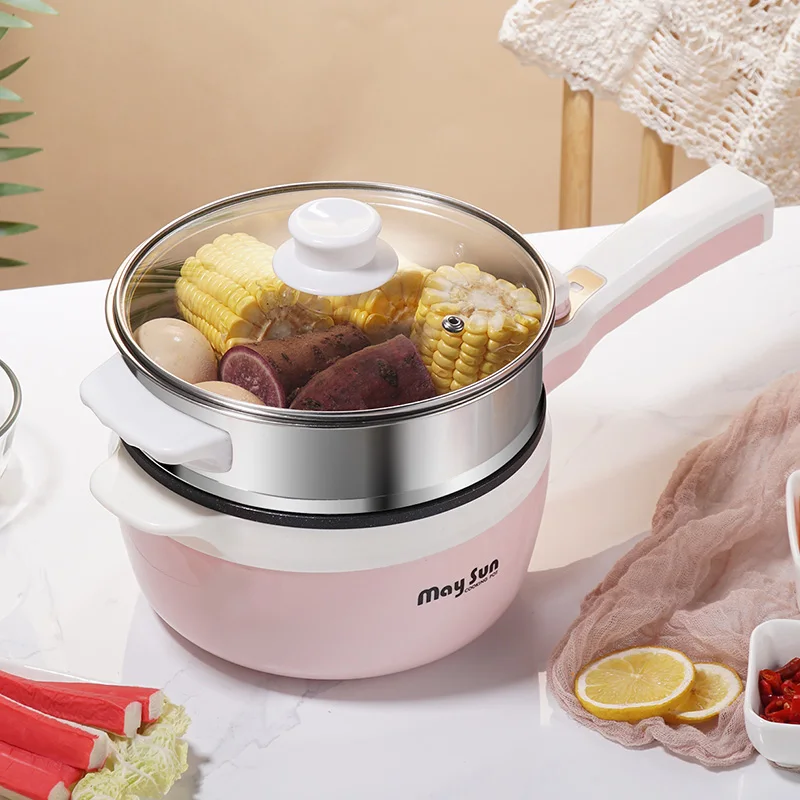 1.8L portable cooking pot non-stick frying pan multi function roasting mini electric frying pan