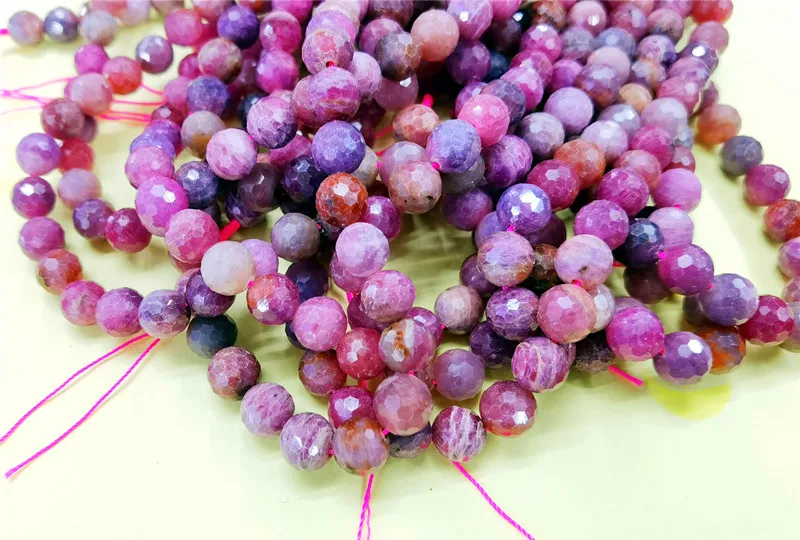 Wholesale Natural  Smooth Charm Gemstone Faceted Ruby Loose Stone Beads For Jewelry Making