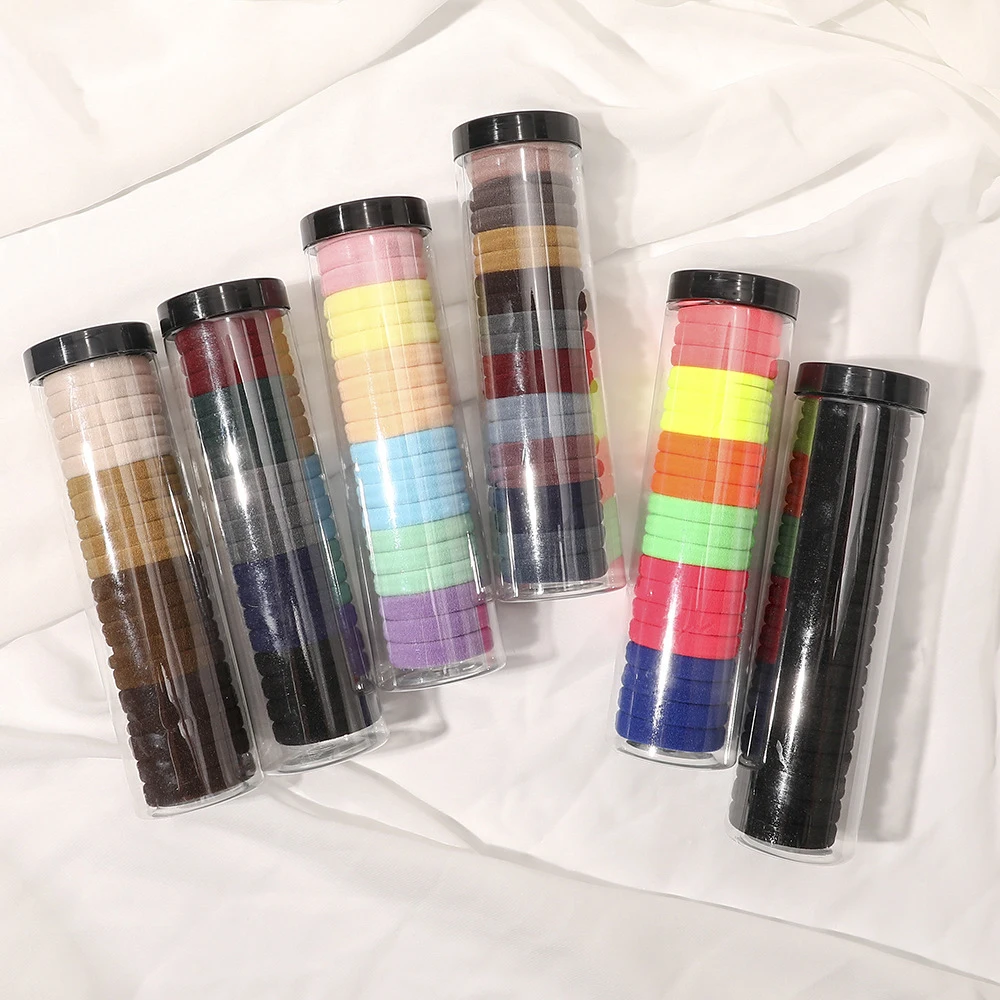 Songmay High Elastic Hairband Ties Towel Seamless Hair Ponytail Korean for Girls 20 Pcs Canned Mixed Colors Fashion Hair Clips