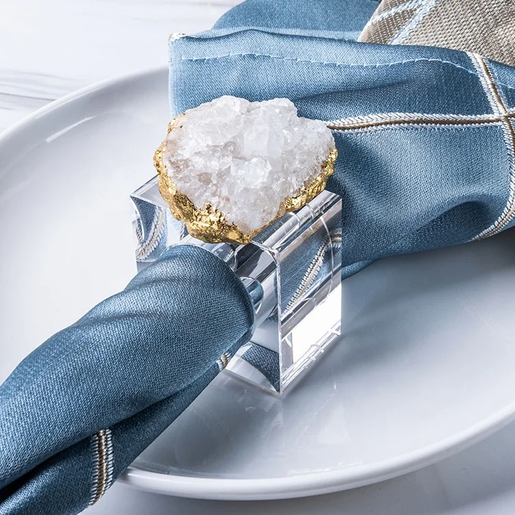 Coastal Sparkle Napkin Ring Fashion Design Napkins Rings Crystal Square Round Bismillah For Table Decor Decoration