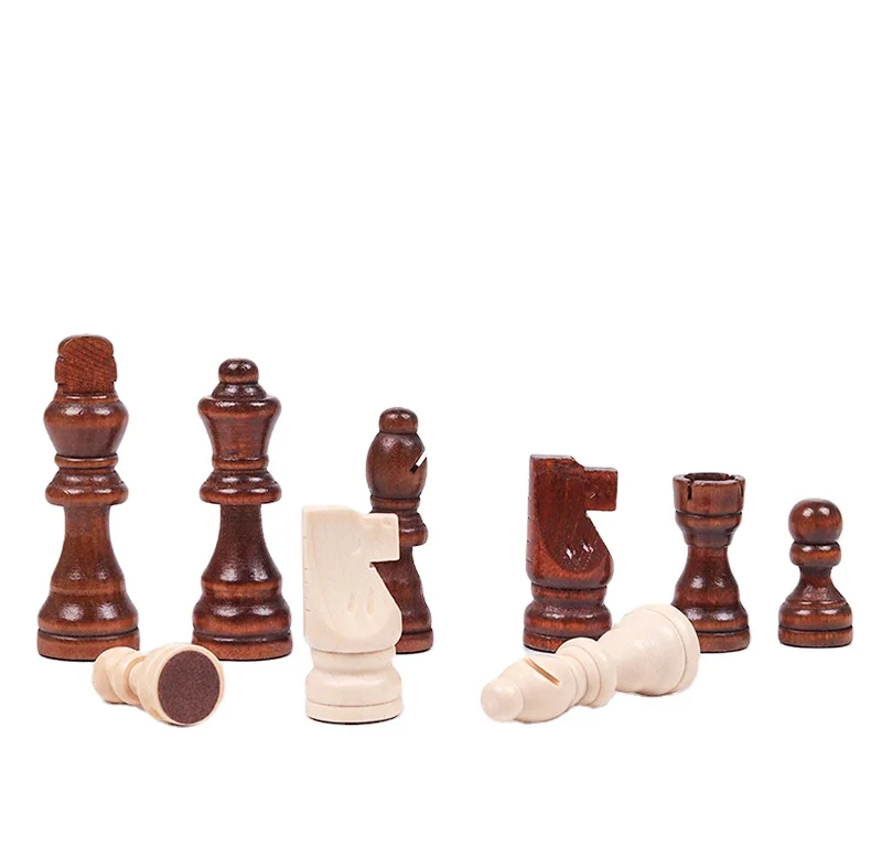 2 2.5 3 Inch King Figures Chess Game Pawns Figurine Pieces Set Replacement  Wooden Chess Pieces