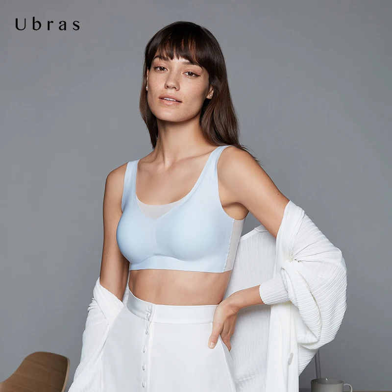 UW114029 Wholesale Anti-Bacteria Fabric Cooling Transparent Vest Bras Womens