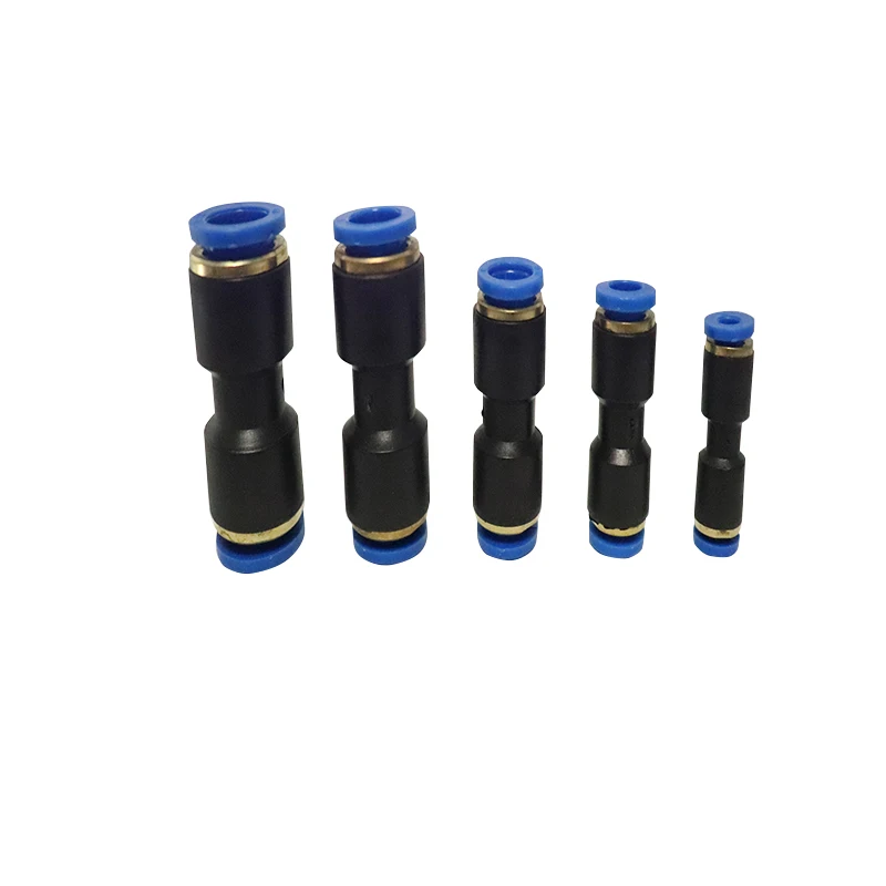 Blue Black Plastic Pneumatic Fitting Quick Connector Straight for Truck Trailer