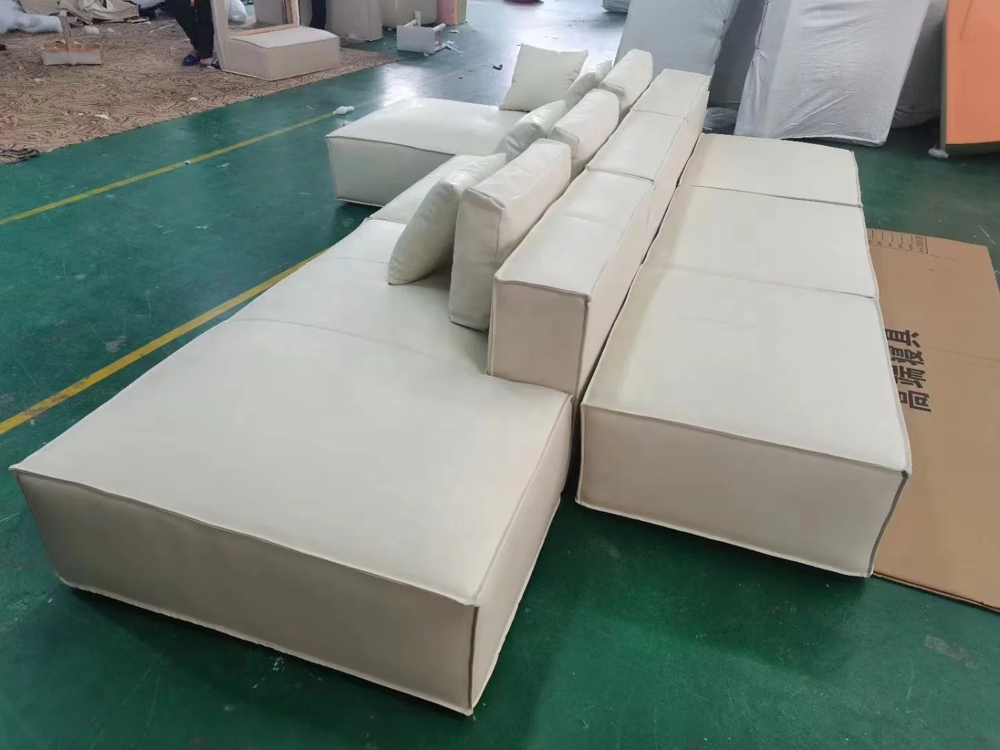 Modern cube sofa simple designer couch leather sectional sofa set for living room