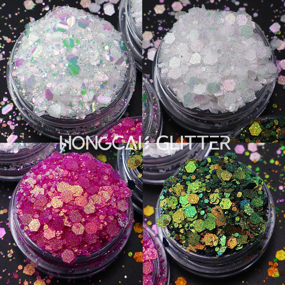 Chameleon Glitter Wholesale Chunky Mix Color Change Glitter For Resin Crafts Nails Art Color Shifting