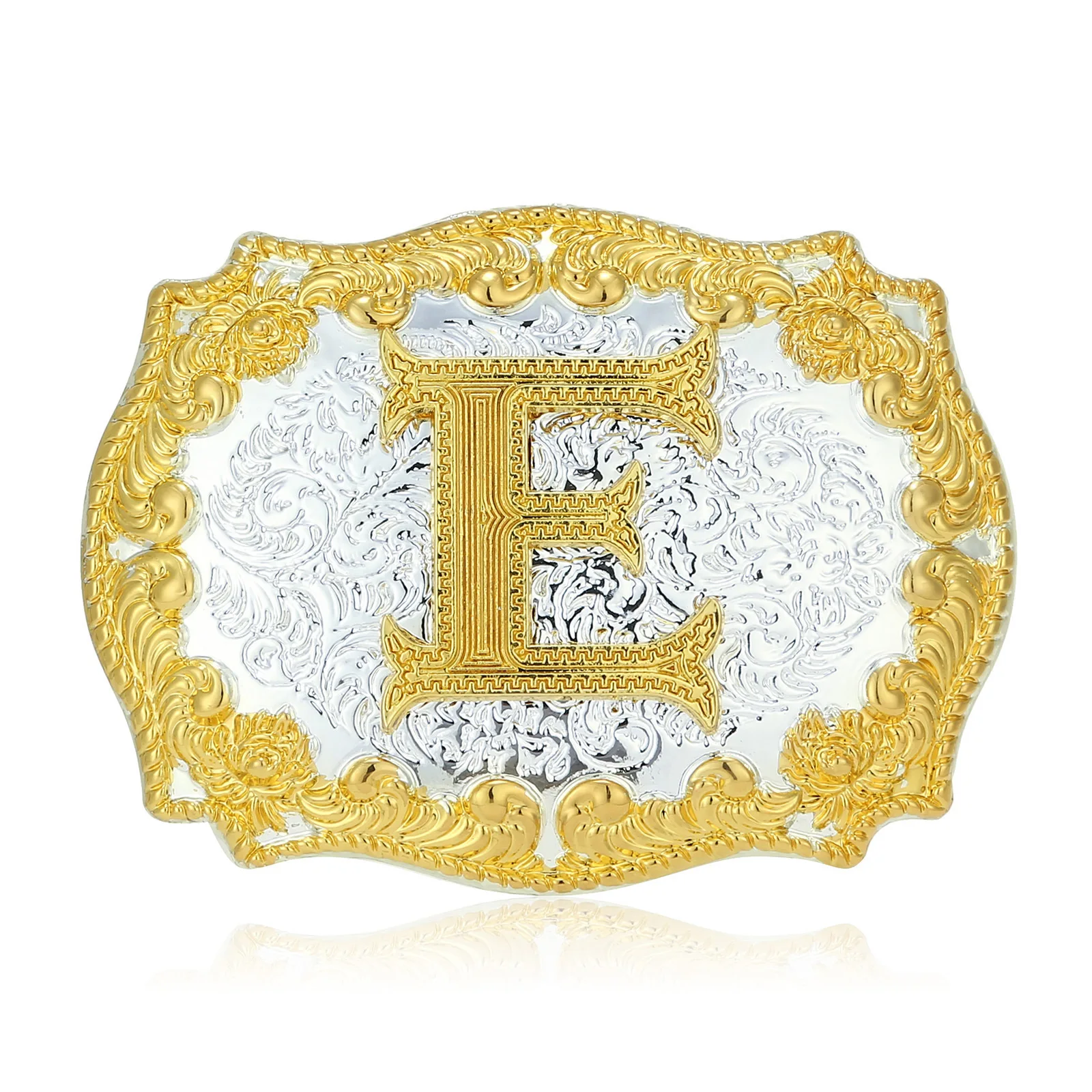 2024 fashion style Western cowboy belt buckle two-tone letter second generation youth fashion belt buckle one piece for belt