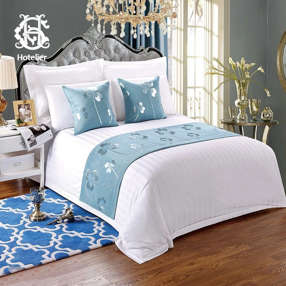 Hot Sale Wholesale 5 Star Hotel Bed Scarves And Cushions Cover Set Twin Full Queen King Full Size Luxury Bed Runner Hotel