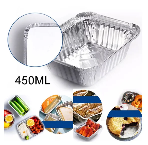 Small Foil Trays Container Cooking Packing Food Aluminium Foil  With Paper Covers Tin Foil Trays