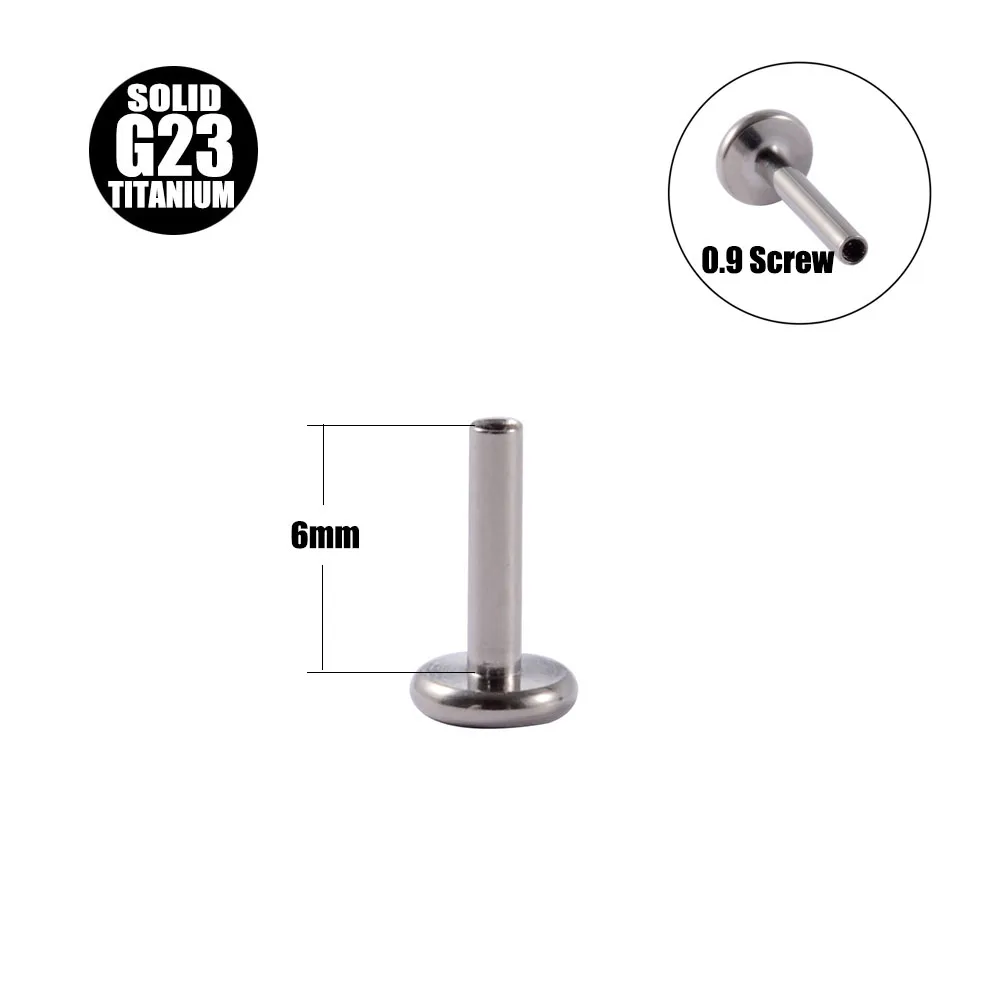 G23 Titanium Labret Bar Parts Internal Thread /extra thread  Lip Piercing Post Shaft  Replacement Accessory Wholesale