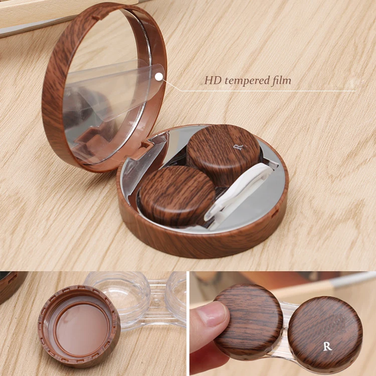 High quality customized collection Contact lenses case box glass cosmetic display lens case