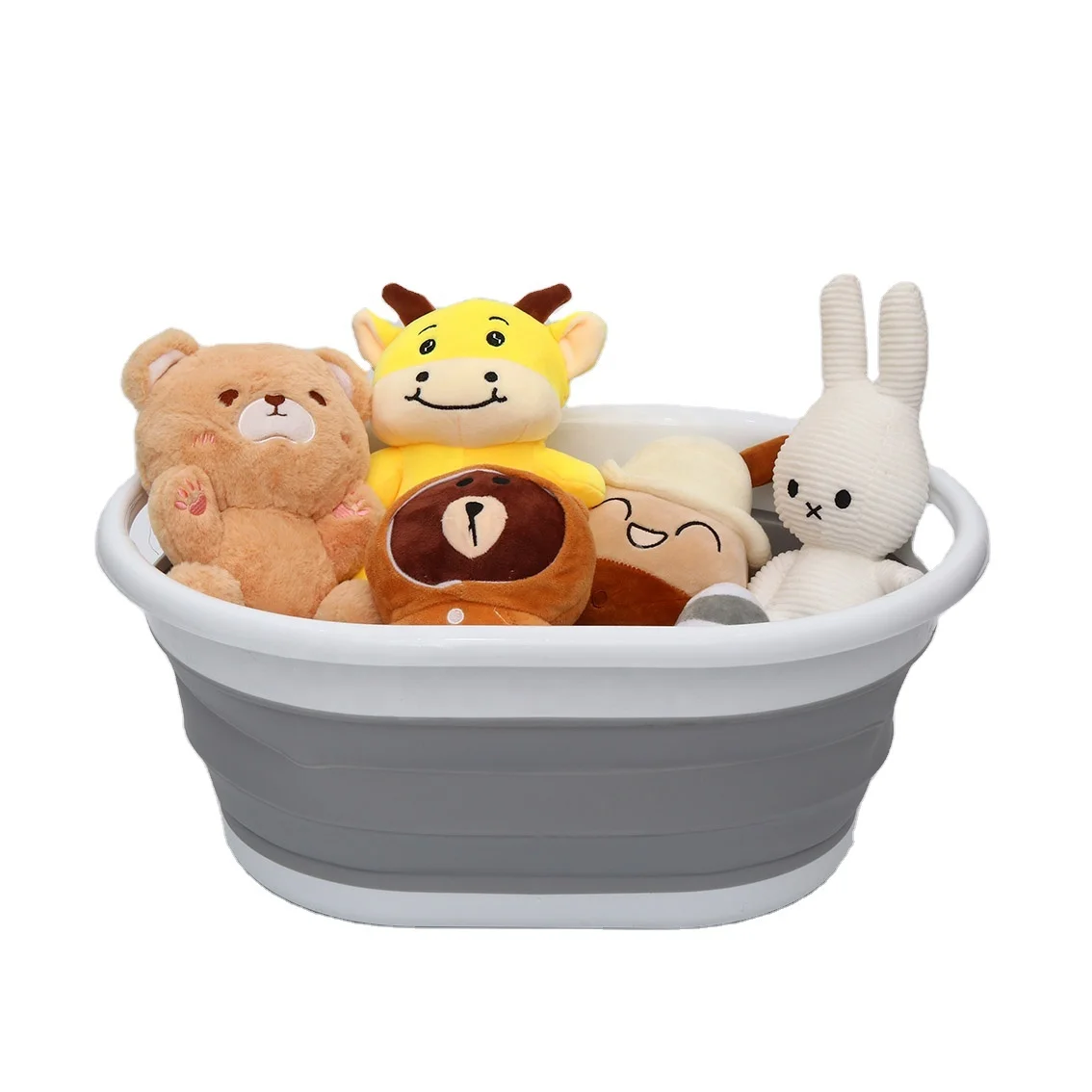 Hot Selling 24L Collapsible Plastic Storage Basket Foldable Household Laundry Organizer with Hanging Function for Dirty Clothes