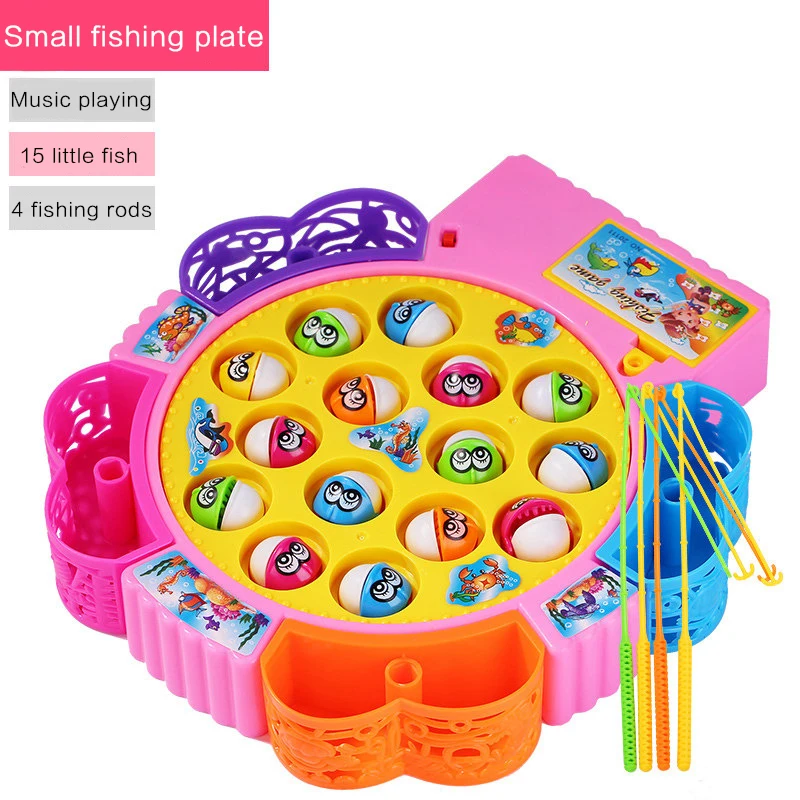 Настраиваемые детские подарки, детские пластиковые игры, электрическая рыболовная игрушка 15 рыб с музыкой, рыболовная игра для детей