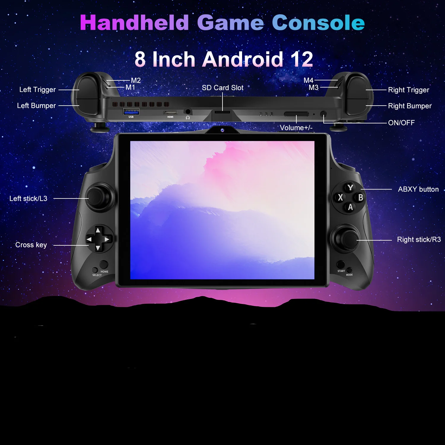 Cheap Gamepad 8 inch Retro Handheld Game Player 10000mAh FHD Touch Screen Game Console for Kids Handheld Game Players Gaming Pad