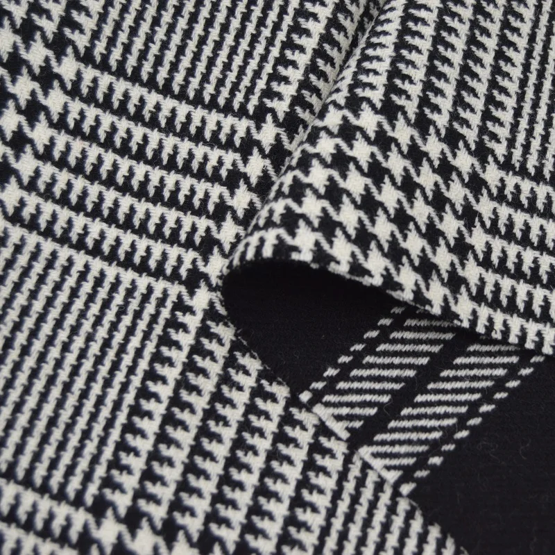 wool blend fabric double face tartan woolen fabrics