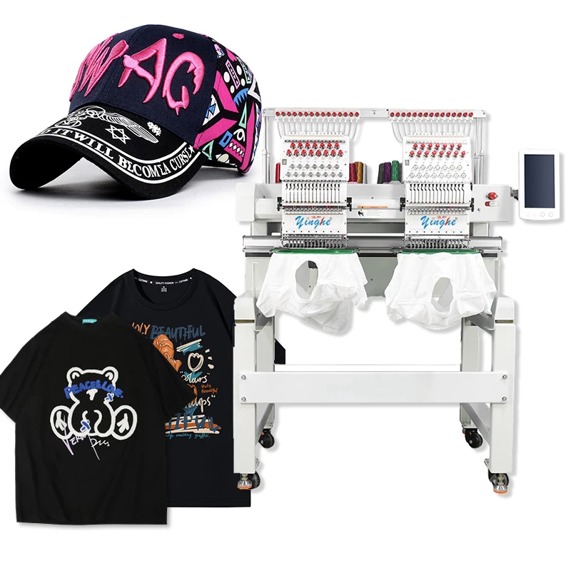 best quality 2 heads 15 needles multicuntional embroidery machine with auto trimming