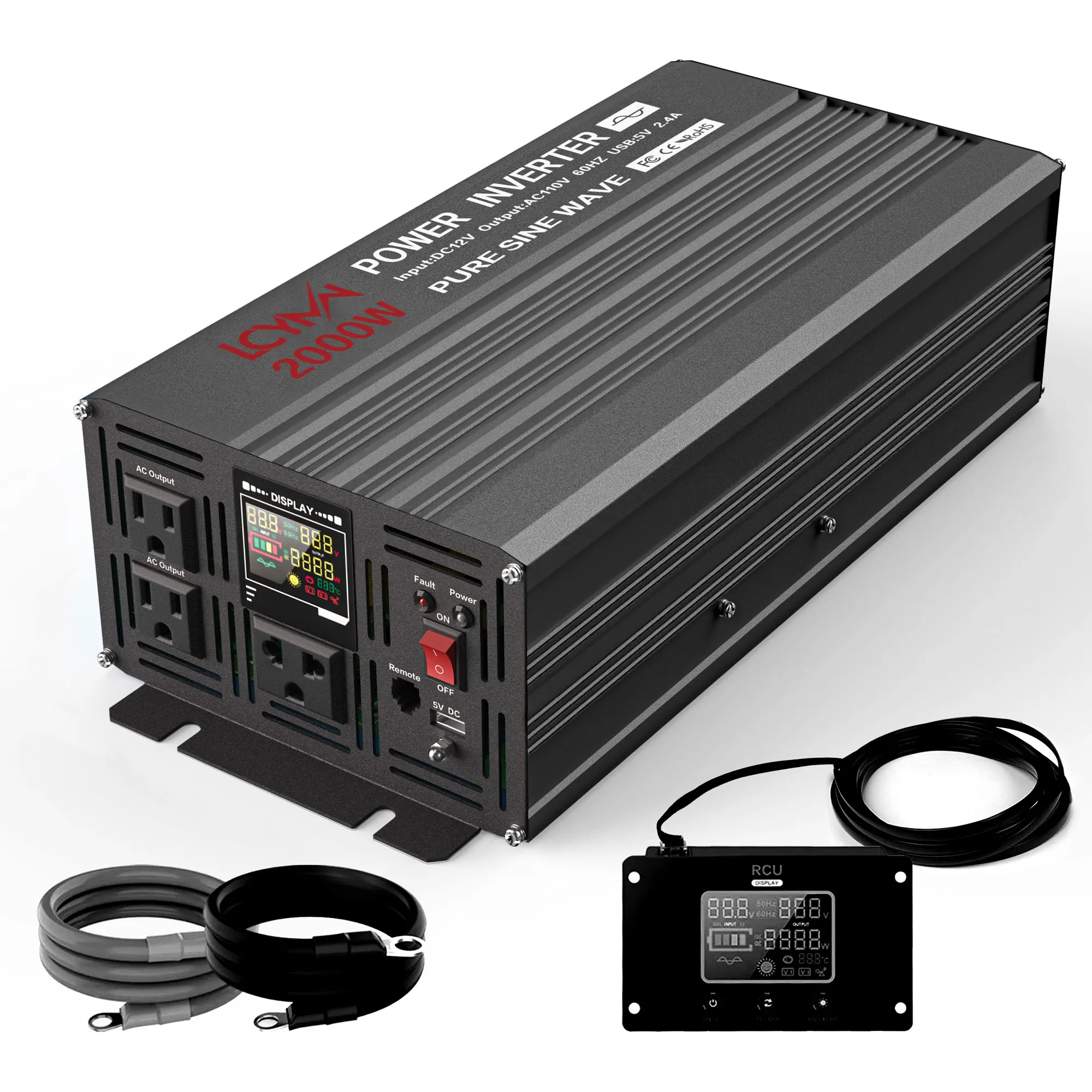 Off Grid Solar Inverter 1000w 2000w 3000w Dc 12v To Ac 110v 220v Pure Sine Wave Inverter