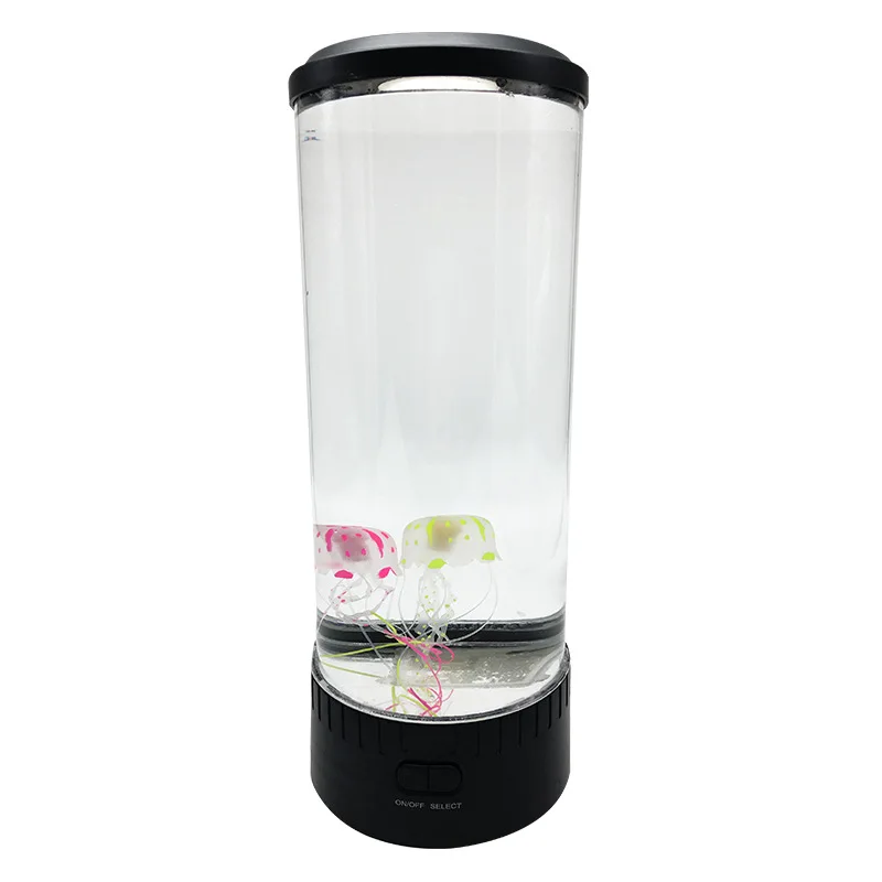 Moon Light Table Bedside Lamp With Aquarium Color Changing Mood Relaxing LED Night Light Desktop Novelty Jellyfish Light