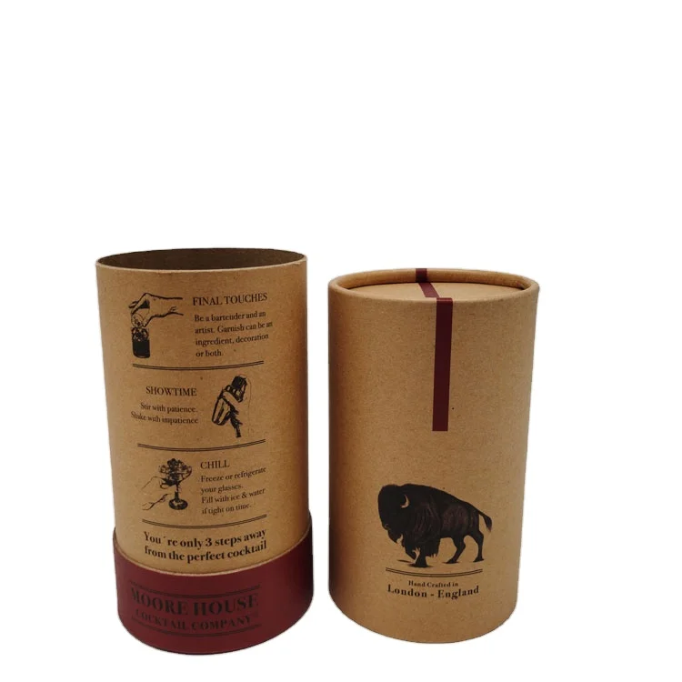 Высококачественный Экологически чистый материал, Круглый цилиндр, картонная упаковка из крафт-бумаги