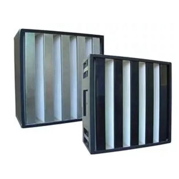 mini pleated box type filter v-bank hepa filter industrial air filter
