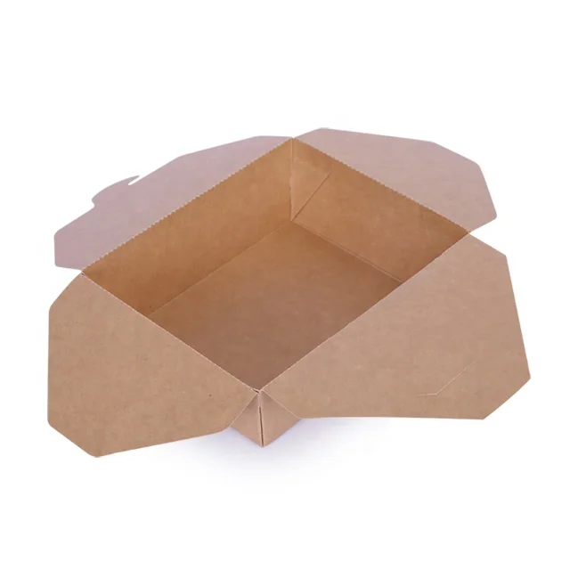 Custom Disposable kraft Paper Packaging Fast Food Takeout To Go  Box