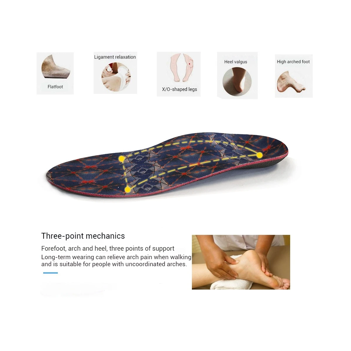 Olian EVA Hardness Cushion Orthotic Flat Feet Insoles For Plantar Fasciitis