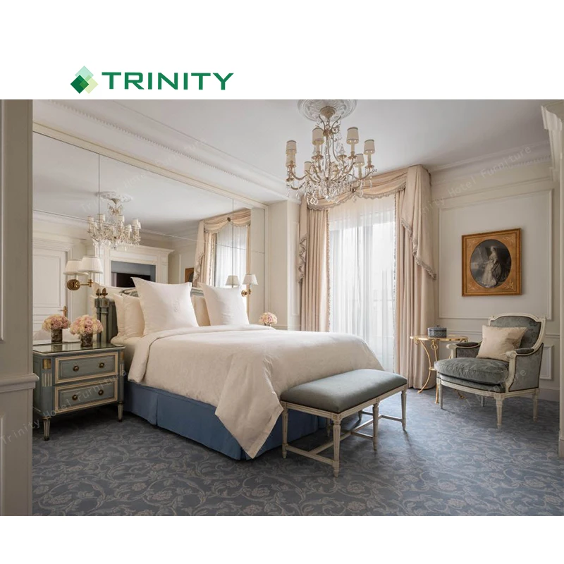 Custon 6 star hotel bed room furniture suppliers hospitality furnishings and design