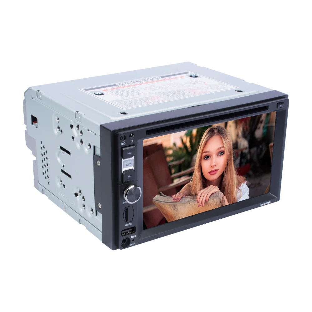 6.2 Inch 2din touch screen stereo car player with rear review camera remote control multimedia car dvd player