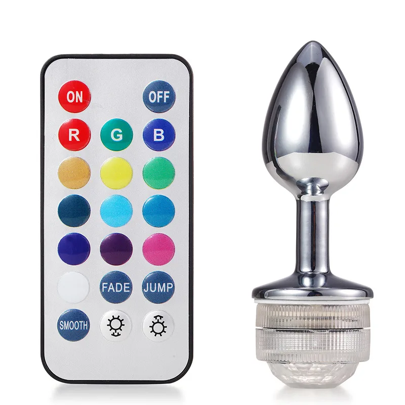 
Remote control flashing light 13 color changing and colorful anal butt plug metal anal plug LED plug anal sex toys for women men 