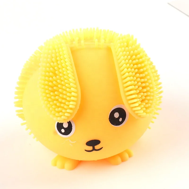 Puffer Toy Easter Led Rabbit Ball Toy Kids Light Up Glowing Bunny Vent Toy Rabbit Slow Rising Relaxation Ball Party Favor