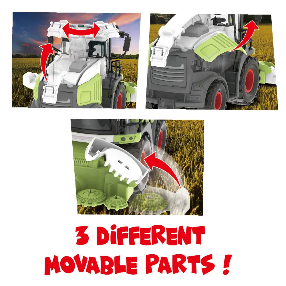 With sound rice harvester trailer tractor friction toy vehicle