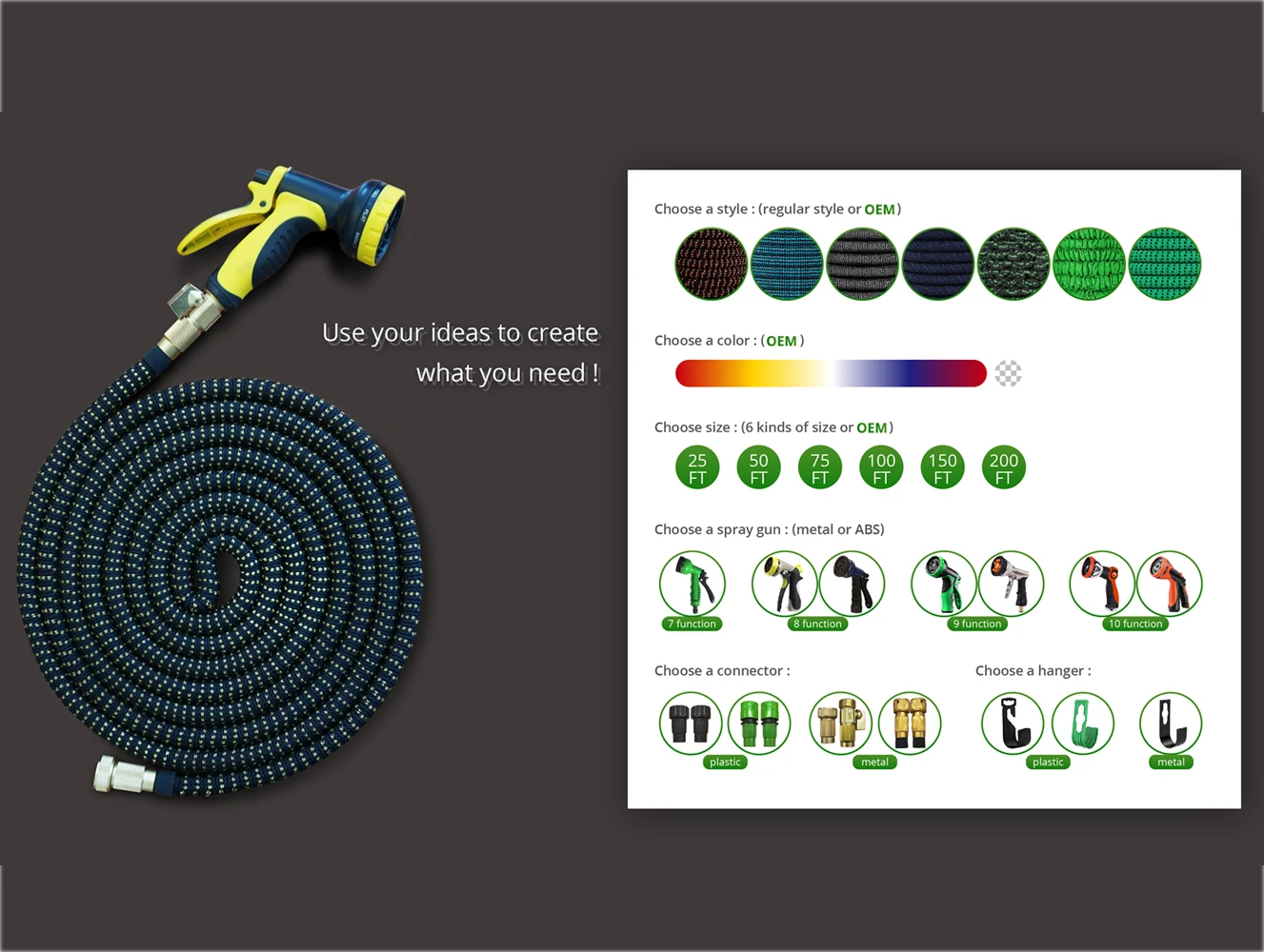 Low Price high pressure lightweight 50 length durable latex 3 times expand magic Garden Hose