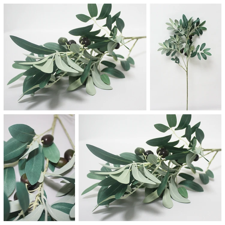 Hot Sales Super Popular Silk Olive Leaf Plant Party Home Wedding Greenery Artificial Leaves Branch Artificial Tree Foliage
