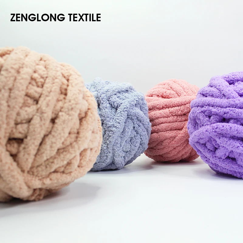  ZENGLONG Текстиль оптом 2 см 250 г мягкое объемное шерстяное одеяло из бархатной пряжи 100% полиэстер синель крупная пряжа для оптовой