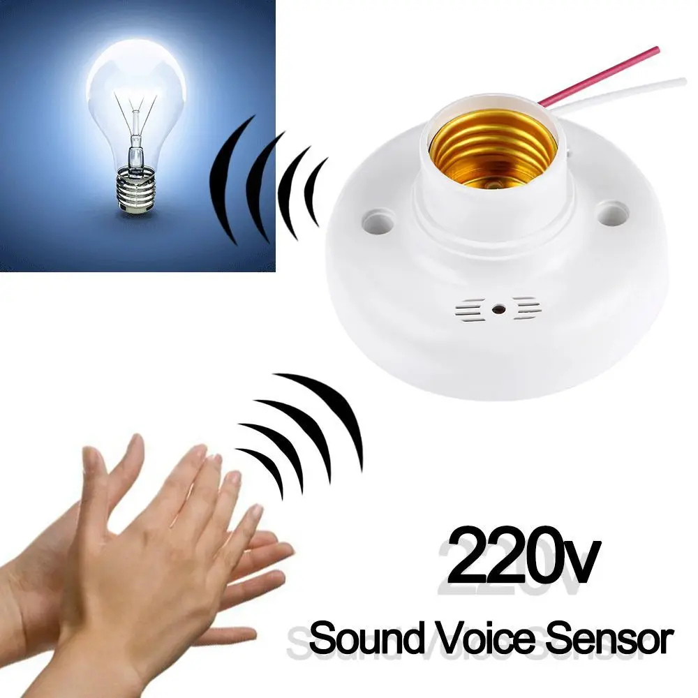 sound and Light control E27 lamp holder Delay Switch AC220V LED Bulb Holder Voice Sensor Lighting Accessories for Corridor