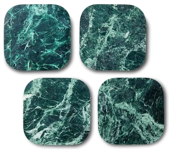 Factory Wholesale Square White Marble Coaster Round Hexagon Marble Coasters For Tea Drink