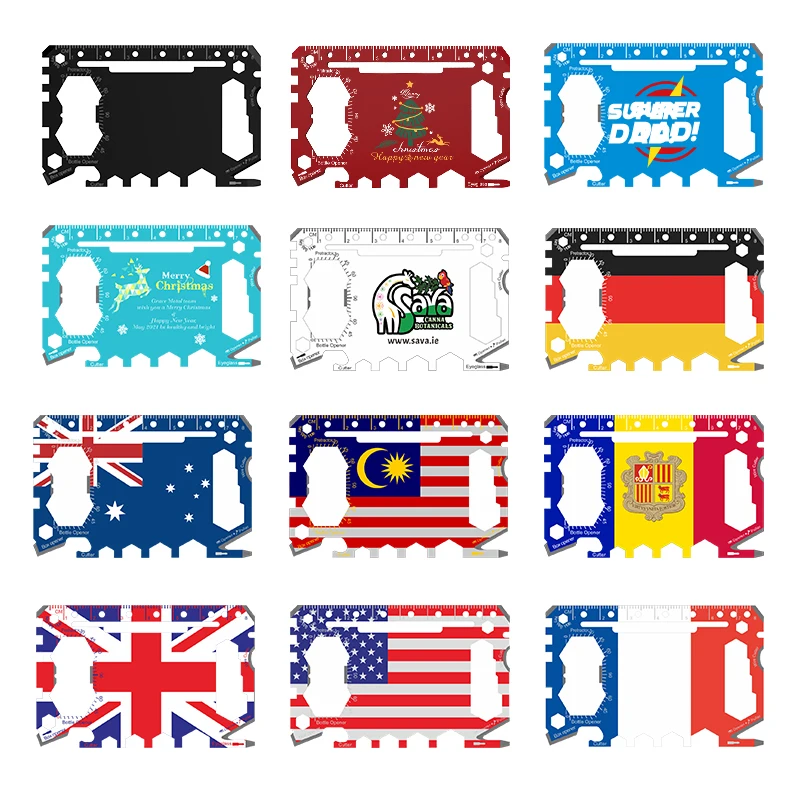 Promotion Personalized Souvenir Giveaway Mini Gifts Custom Multi Tool Business Card Pocket Wallet Survival Credit Card Tool