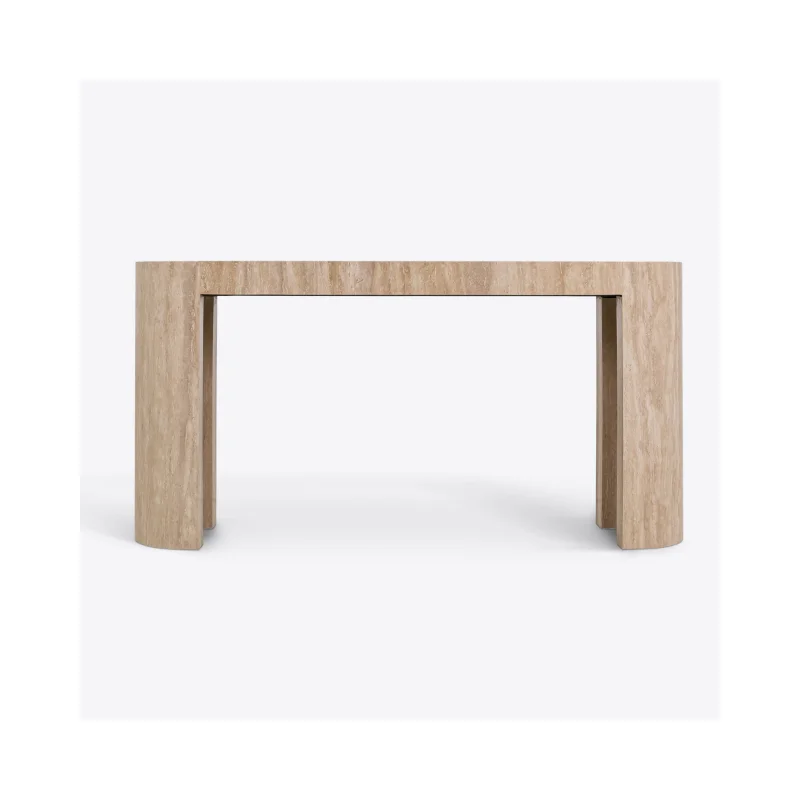 SHIHUI Modern Sitting Room Hallway Entrance Table Furniture Leisure Riviera Travertine Console Table for Living Room