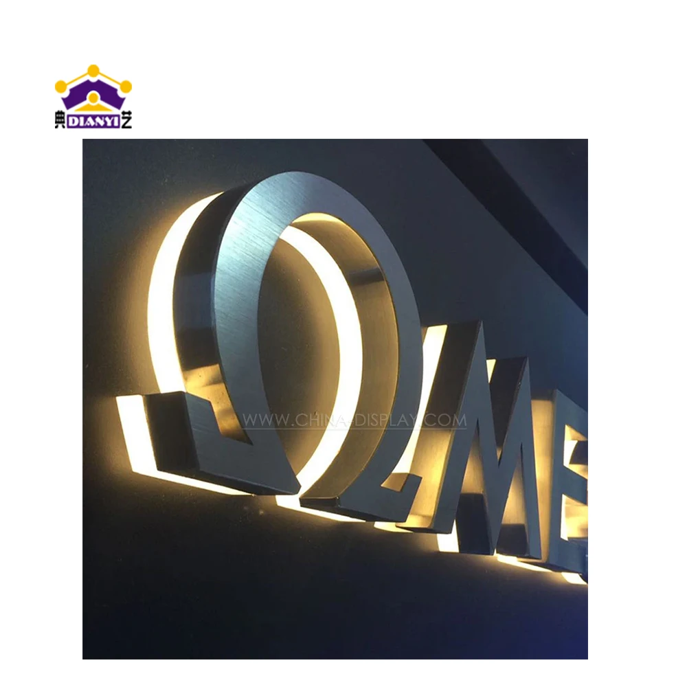Customized Stainless Steel Advertising Business Sign 3D Led Backlit Letter Sign metal sign letter
