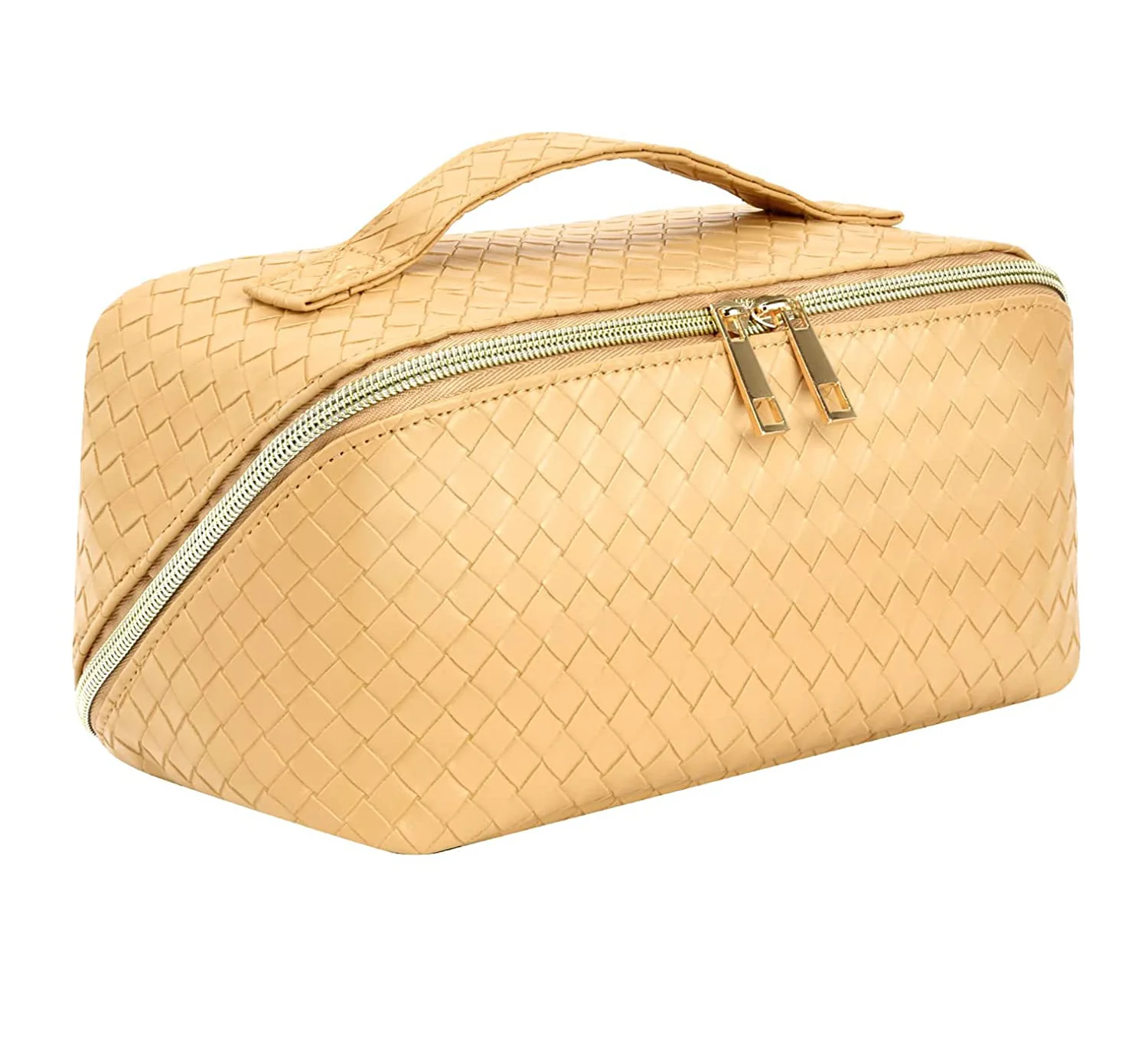 Custom Logo  Large Capacity PU Leather Cosmetic Makeup Bag travel organizer leather toiletry large capacity cosmetic pouch bag