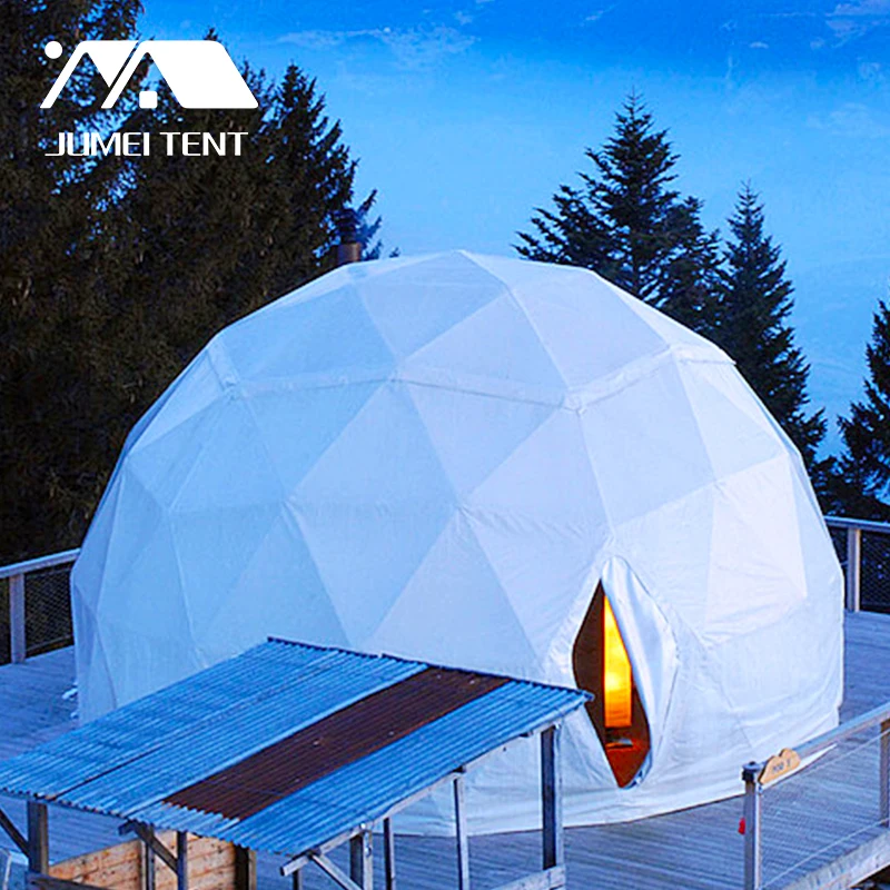 20m2 Tent Geodesic Structure Glamping Dome House For Sale With PVC Fabric