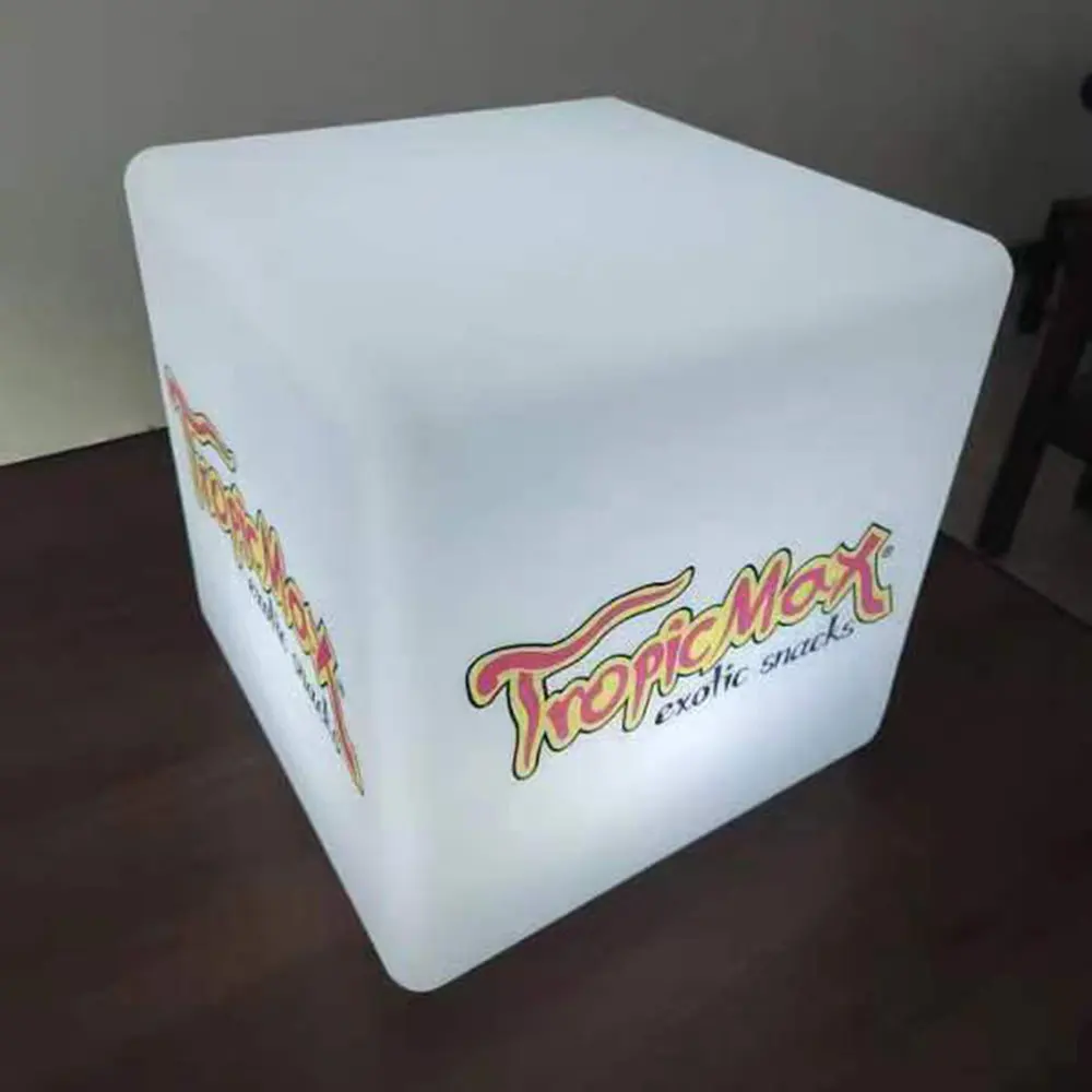 Customized Luxury White PE Plastic RGB Color Changing Led Cube Display for Advertising Indoor Outdoor Light Cube with Logo