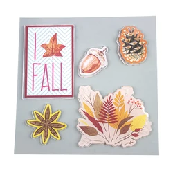 2022 DIY Cartoon TPR Washable No Glue autumn leaves  Window Decal Jelly Sticker